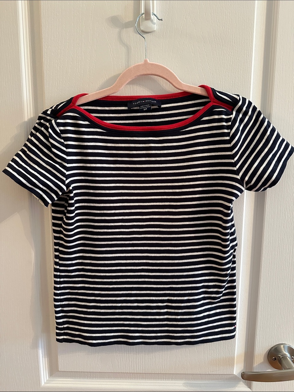 Tommy Hilfiger striped boat neck t-shirt